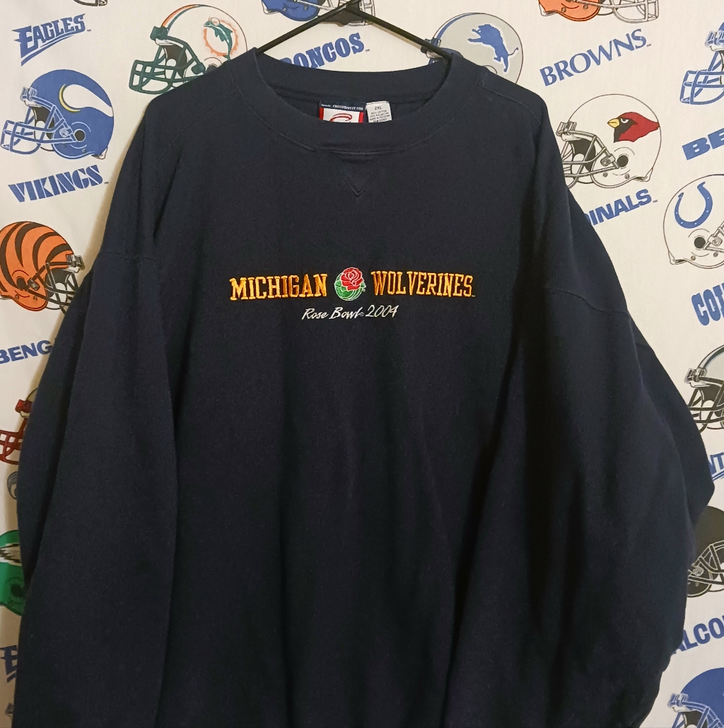 Vintage 2004 University Of Michigan Rose Bowl Ncaa College Football Crewneck